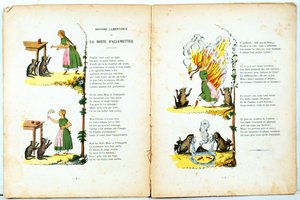 Die klägliche Geschichte der Streichholzschachtel, Illustration aus der französischen Übersetzung von Hoffmanns Struwwelpeter von Trim (Louis Gustave Ratisbonne, 1827-1900), ca. 1850 von Heinrich Hoffmann