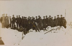 Erster Weltkrieg: die Ukraine in den Jahren 1914-1916 während der Invasion der deutschen Armee. Gruppe von Soldaten