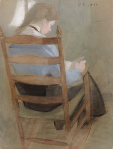 Lesendes Mädchen (Sitzendes Mädchen) von Helene Schjerfbeck