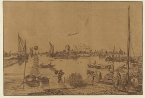 Abendlandschaft mit Fischern