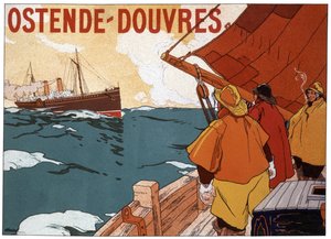 Fährschiff zwischen Ostende und Dover, ca. 1900 von Hendrick Cassiers