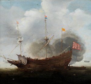 Ein Kriegsschiff von Hendrick Cornelisz Vroom