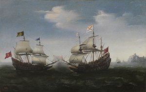 Seekampf gegen eine felsige Küste, 1627
