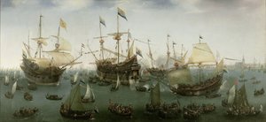 Die Rückkehr der zweiten Expedition nach Ostindien nach Amsterdam von Hendrick Cornelisz. Vroom