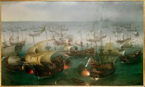 Die unbesiegbare Armada gegen die englische Flotte: „7. Tag der Schlacht mit der Armada, 07.08.1588“