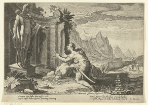 Kadmos fragt das Orakel von Delphi, was er tun soll, da er seine Schwester Europa nicht finden konnte