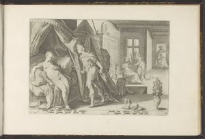 Merkur im Zimmer von Herse von Hendrick Goltzius (workshop of)