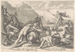 Neptun befiehlt den Flussgöttern, eine Sintflut zu verursachen