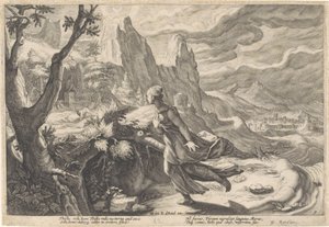 Thisbe flieht vor der Löwin