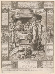 Aedificare super Petram, Blatt 6 der Folge "Allegorien des christlichen Glaubens" von Hendrick Goltzius