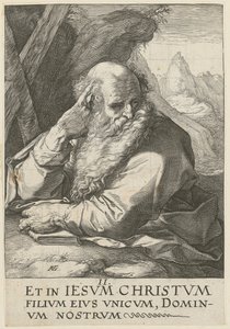Andreas, Blatt 2 der Folge "Christus, die zwölf Apostel und Paulus" von Hendrick Goltzius