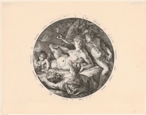 Bacchus, Ceres und Venus von Hendrick Goltzius