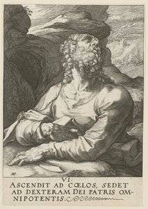 Bartholomäus, Blatt 6 der Folge "Christus, die zwölf Apostel und Paulus" von Hendrick Goltzius