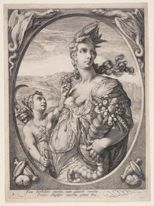 Ceres, aus Drei heidnische Götter oder Göttinnen von Hendrick Goltzius