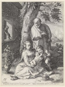 Die heilige Familie mit Johannes dem Täufer von Hendrick Goltzius