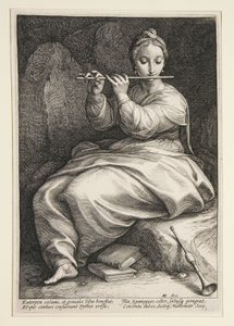 Euterpe, Tafel 6 aus der Serie Die neun Musen von Hendrick Goltzius