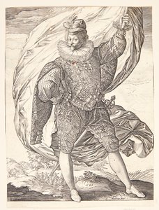 Der Fahnenträger, nach rechts gewandt von Hendrick Goltzius