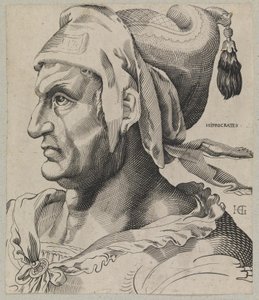 Hippokrates. Büste eines Mannes im Profil