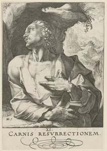 Judas Thaddäus, Blatt 12 der Folge "Christus, die zwölf Apostel und Paulus" von Hendrick Goltzius