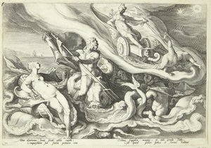 Juno beklagt sich bei Okeanos und Tethys über Kallisto von Hendrick Goltzius