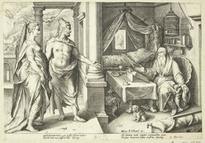 Jupiter und Juno konsultieren Teiresias von Hendrick Goltzius