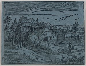 Landschaft mit Bauernhaus von Hendrick Goltzius