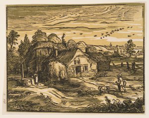 Landschaft mit Bauernhaus