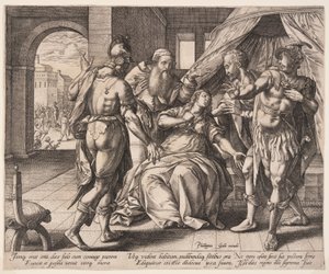 Lucretia tötet sich selbst, aus Die Geschichte von Lucretia
