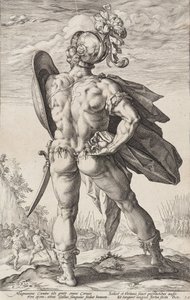 Marcus Valerius Corvus (Römische Helden, Blatt 6) von Hendrick Goltzius