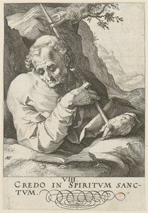 Matthäus, Blatt 9 der Folge "Christus, die zwölf Apostel und Paulus" von Hendrick Goltzius