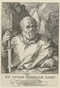 Matthias, Blatt 13 der Folge "Christus, die zwölf Apostel und Paulus" von Hendrick Goltzius