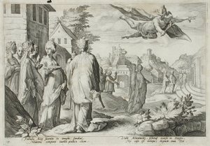 Merkur verliebt in Herse, Tochter des Cecrops von Hendrick Goltzius