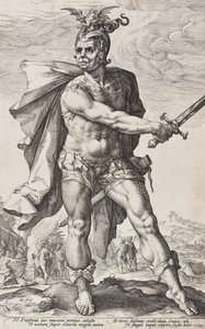 Mucius Scaevola (Römische Helden, Blatt 3) von Hendrick Goltzius