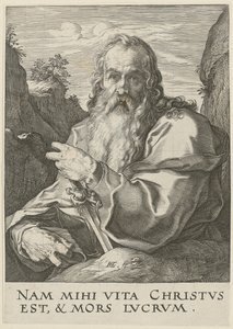 Paulus, Blatt 14 der Folge "Christus, die zwölf Apostel und Paulus" von Hendrick Goltzius