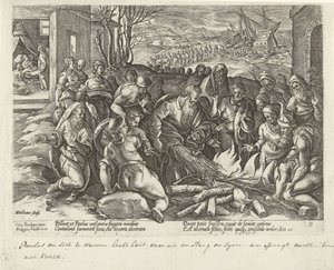 Paulus wird auf Malta von einer Schlange gebissen von Hendrick Goltzius