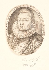 Porträt eines jungen Mannes, nach links gewandt von Hendrick Goltzius