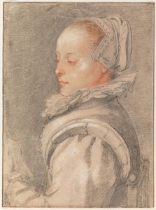 Porträt einer jungen Frau von Hendrick Goltzius