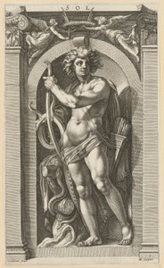 Sol, Blatt 5 der Folge "Acht antike Gottheiten" von Hendrick Goltzius