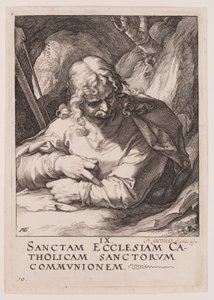 St. Jakobus der Jüngere, aus Christus, die Apostel und St. Paulus mit dem Glaubensbekenntnis von Hendrick Goltzius