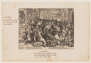 St. Paulus von der Viper gebissen, aus Acta Apostolorum (Die Apostelgeschichte) von Hendrick Goltzius