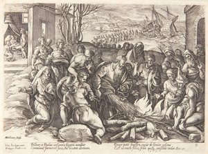 St. Paul von der Viper gebissen von Hendrick Goltzius