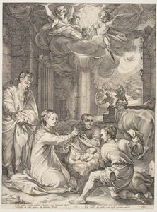 Die Anbetung der Hirten von Hendrick Goltzius