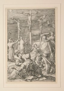 Die Kreuzigung (Christus am Kreuz), aus Die Passion, Nr. 10 in einer Serie von 12 Gravuren