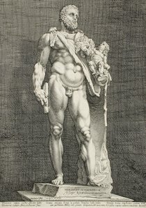 Kaiser Commodus als Herkules von Hendrick Goltzius