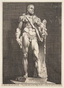 Der Kaiser Commodus als Herkules, aus Drei berühmten antiken Statuen in Rom von Hendrick Goltzius
