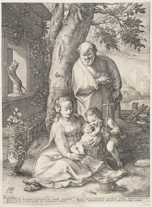 Die Heilige Familie mit dem jungen Johannes dem Täufer von Hendrick Goltzius