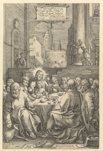 Das letzte Abendmahl, aus "Die Passion Christi" von Hendrick Goltzius