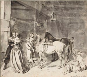 Ein Kavalier verabschiedet sich von einer Dame, 1678 von Hendrick Verschuring