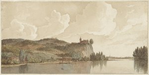 Flusslandschaft mit Chokier an der Maas