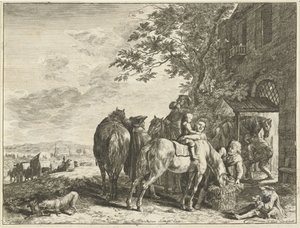 Reisende vor der Schmiede